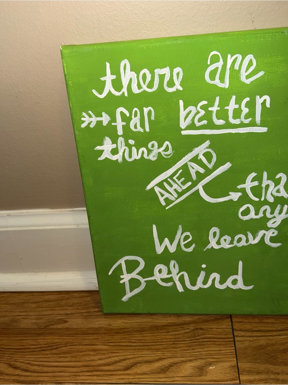 Hand-Lettered Green Inspirational Canvas Wall Art